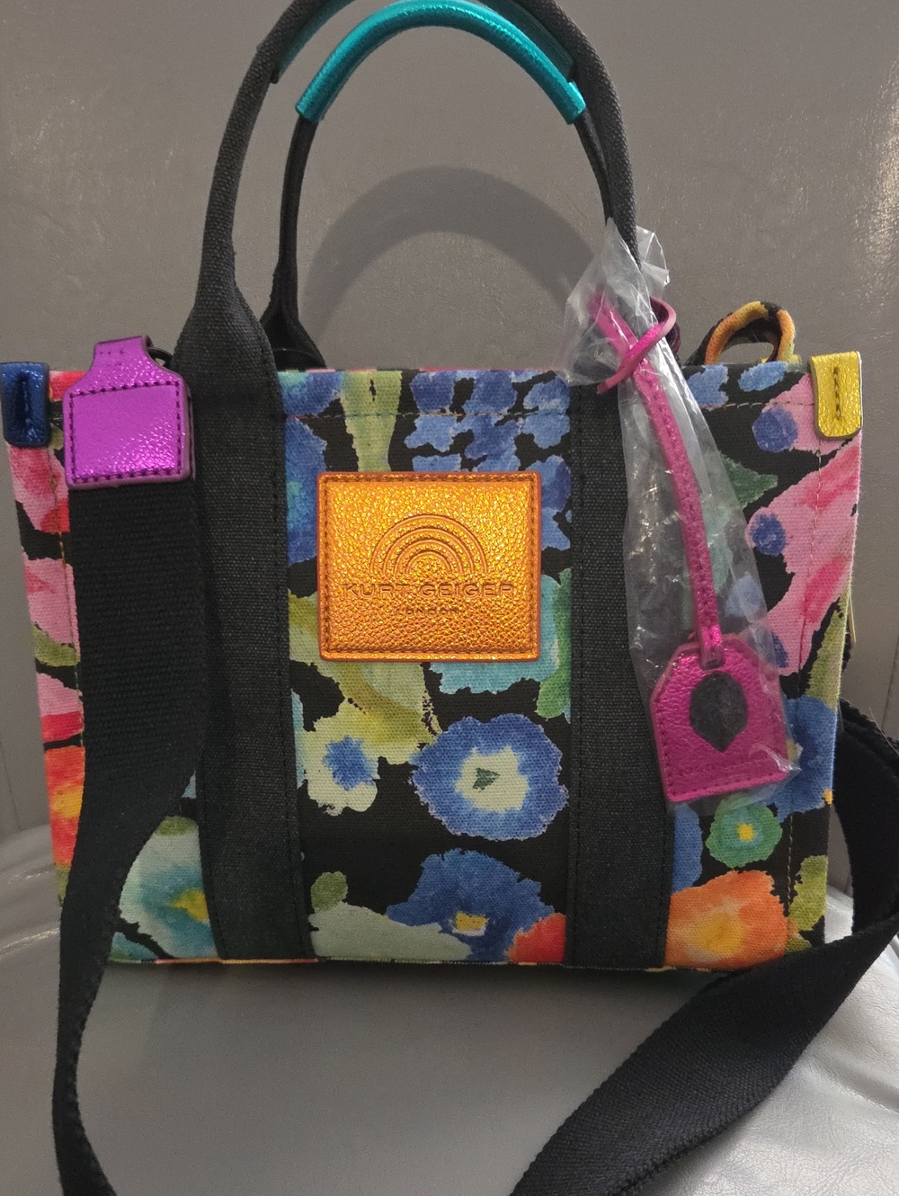 Kurt Geiger Multicolor Floral Tote